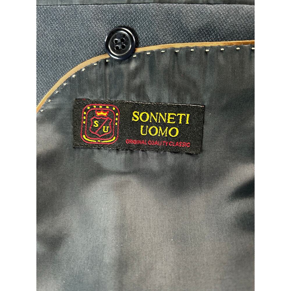 Sonneti Uomo 44R 2 Pc Suit Black Super 150's MicroTech 38x30 Hand Tailored - Picture 12 of 16